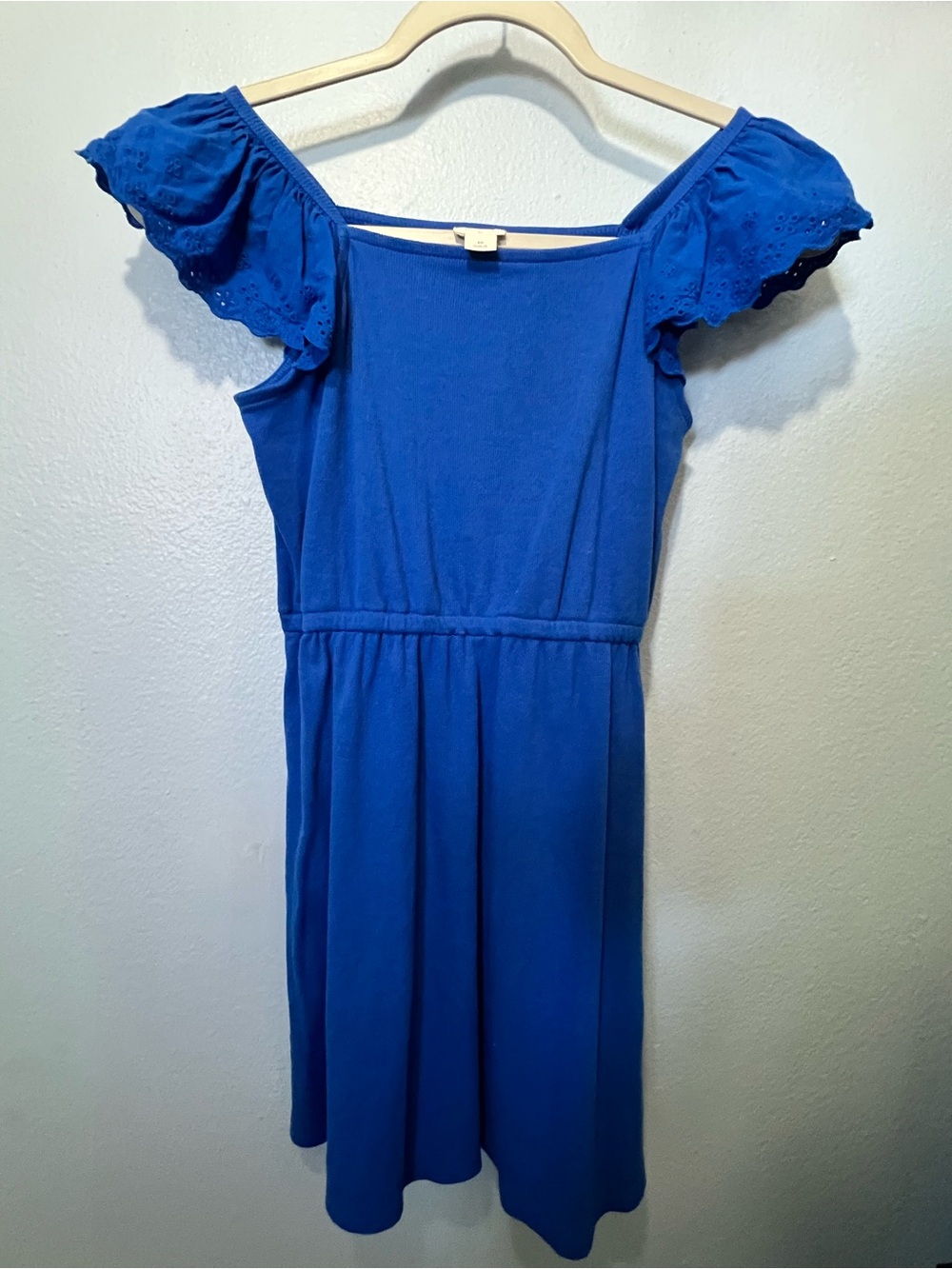 Crewcuts Royal Blue Off-Shoulder Flutter Sleeve Dress